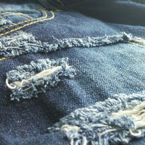 Blue Distressed Shorts